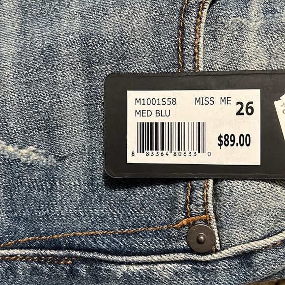 Miss Me Destructive Skinny Jeans size 26 - Picture 3 of 4